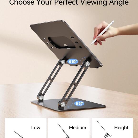 Foldable Aluminum Laptop Stand 10-17.3" Laptops, Height Adjustable Portable NEW - Picture 5 of 7